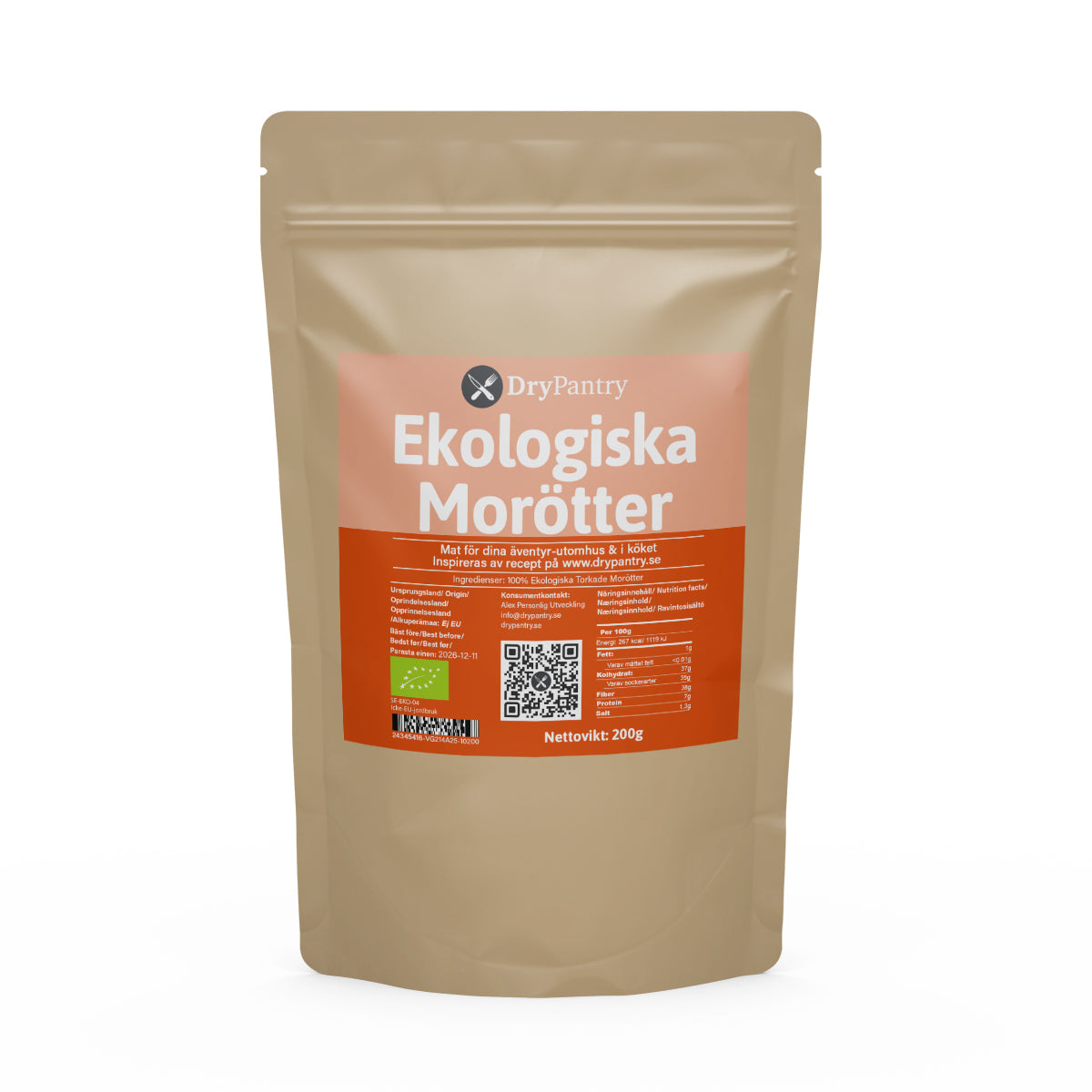 Ekologiska torkade morötter