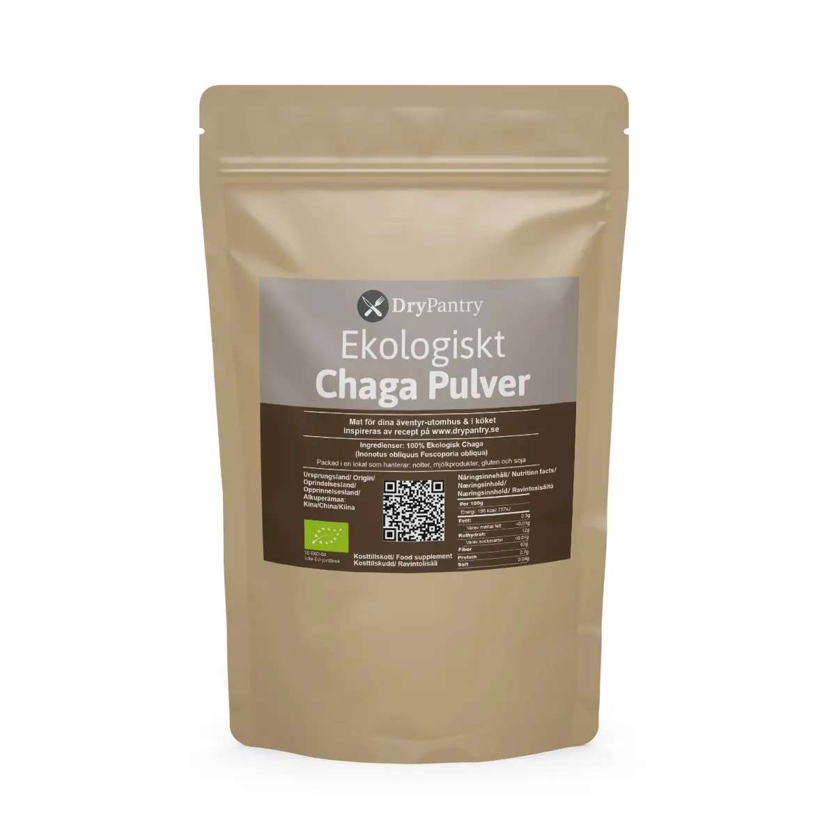 Chaga Pulver - Ekologisk(sprängsticka) 100g - DryPantry