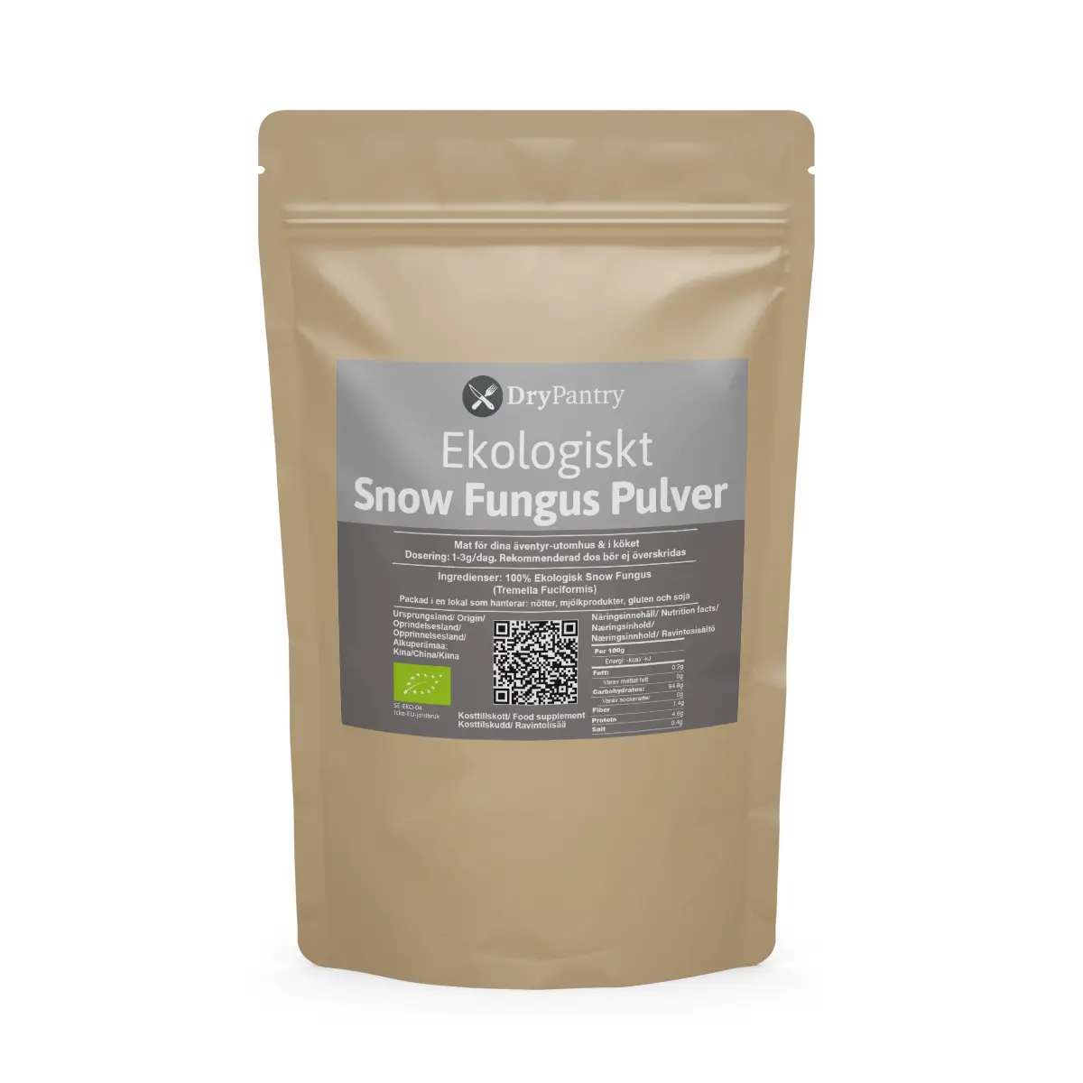 Snow Fungus Pulver - Ekologisk (tremella fuciformis)